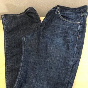 JAMES CURED BY SEUN Dark Blue Wash Denim Button Fly Jeans Men's size 34" x 33"